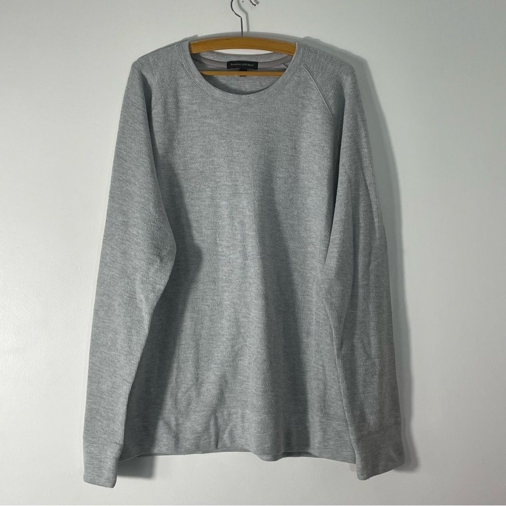 Banana Republic Men’s Gray Waffle Style Soft Long Sleeve Top Size XXL